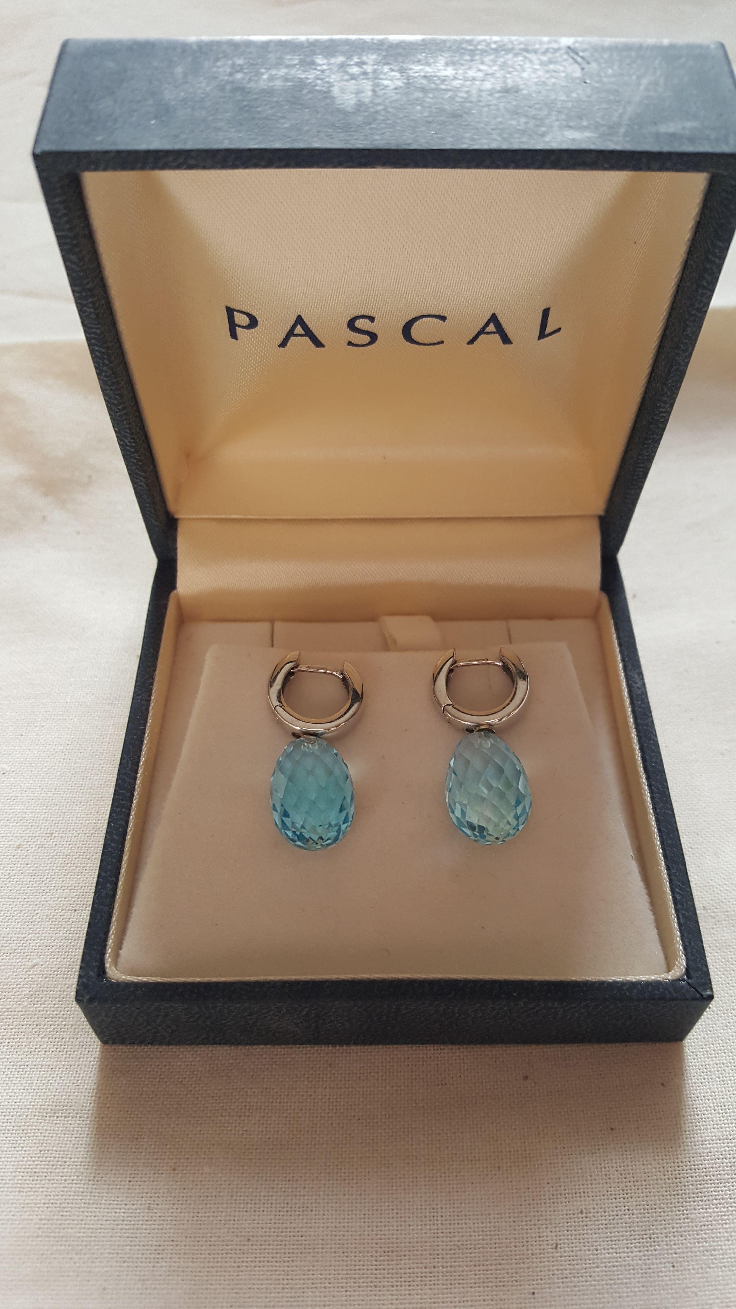 Aquamarine Pineapple Cut Drop Earrings