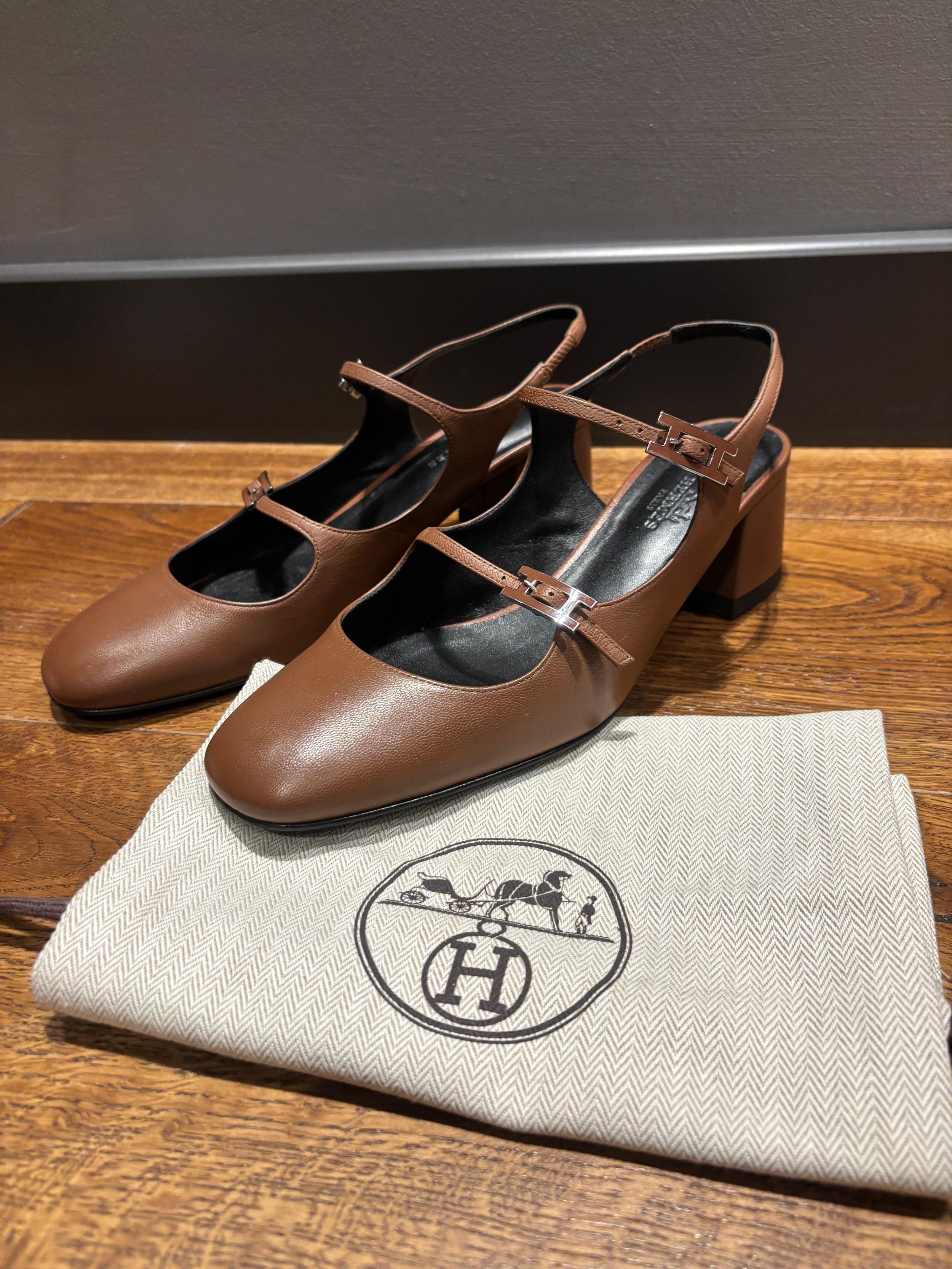 Hermes Tan Jackie Sandals