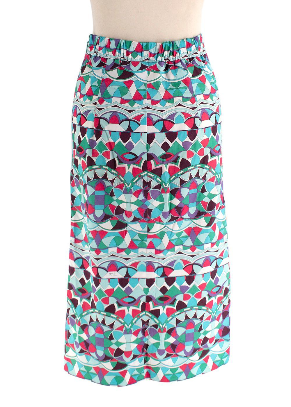 Emilio Pucci Multicolour Geometric Print Pencil Skirt