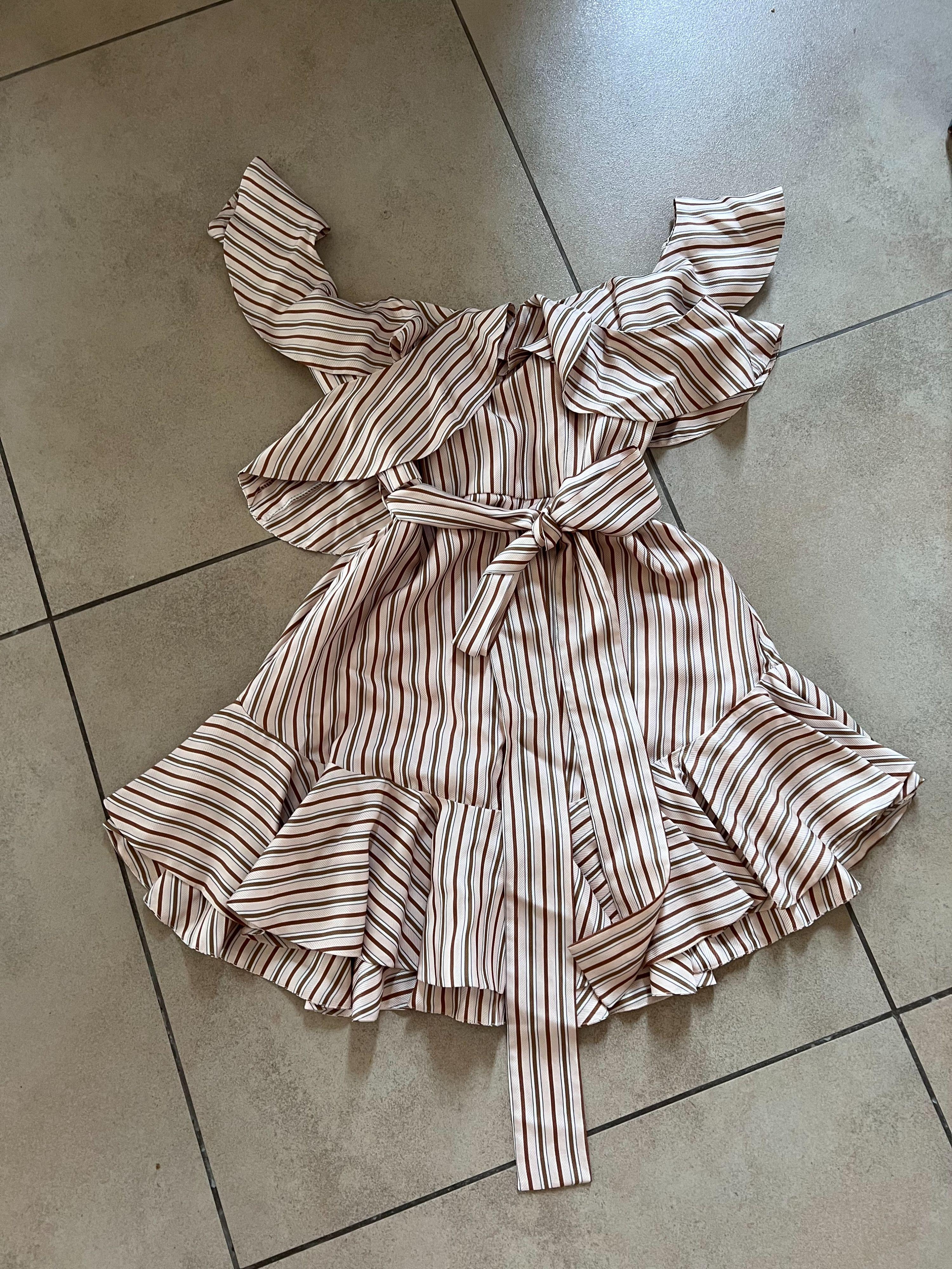 Zimmermann Orange Striped Silk Blend Mini Dress
