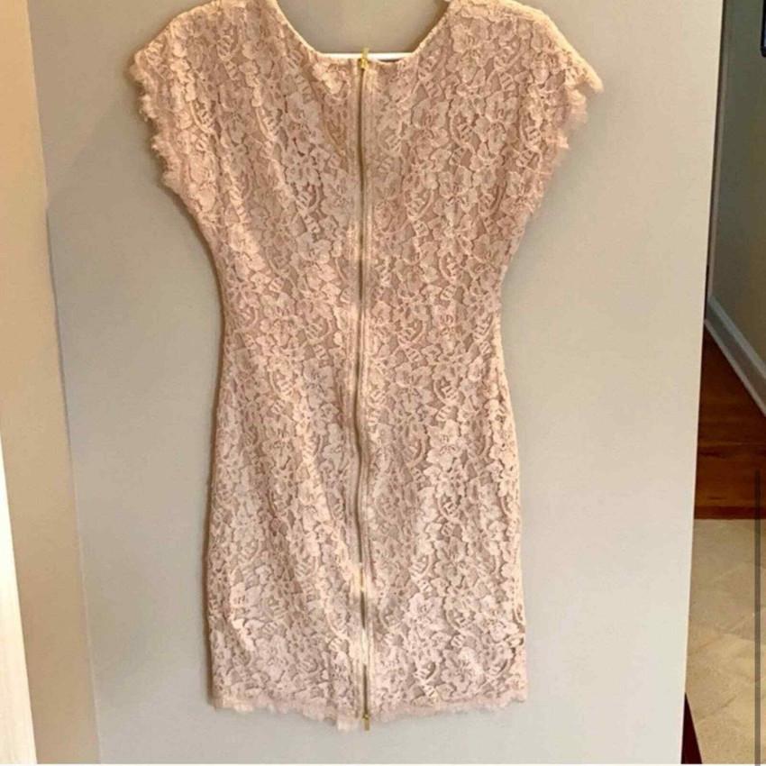 DVF Nude Lace Wanda Mini Dress