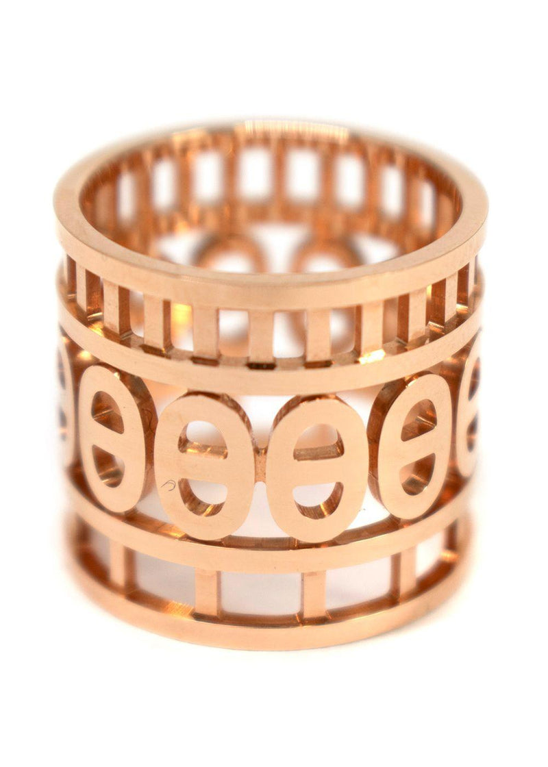 Hermes 18kt Rose Gold Chaine d'ancre Divine ring, large model