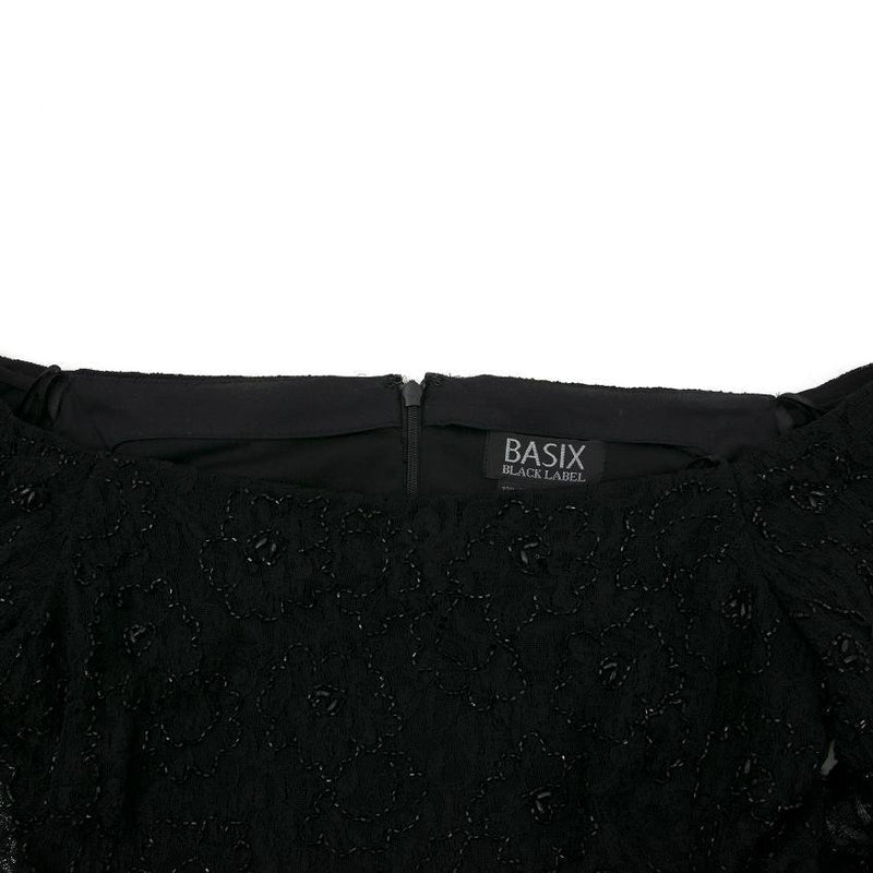 Basix Black Label Beaded Lace Top