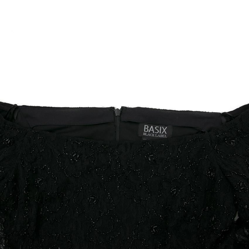 Basix Black Label Beaded Lace Top