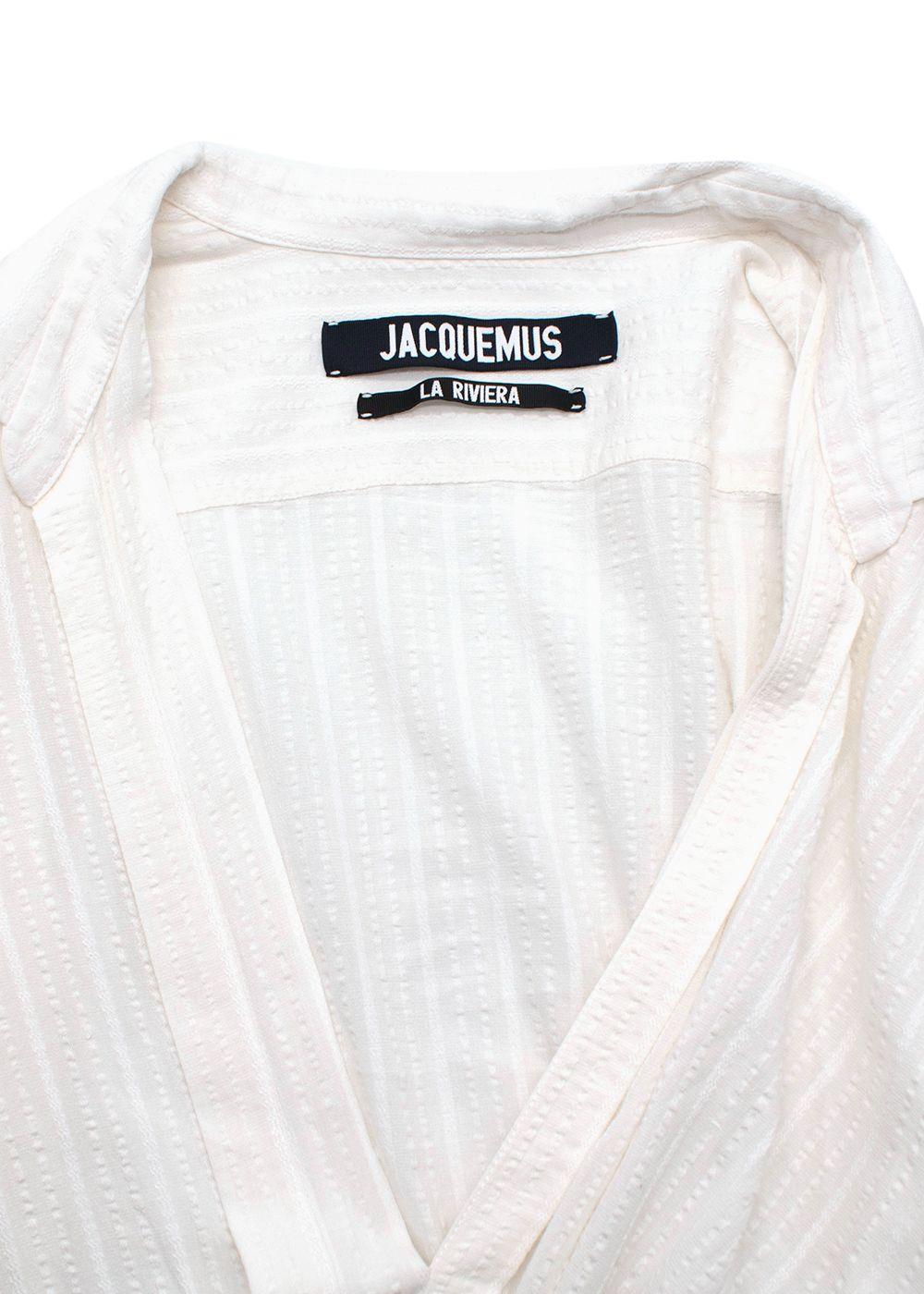 Jacquemus White 'La Riviera'  Textured Mini Dress