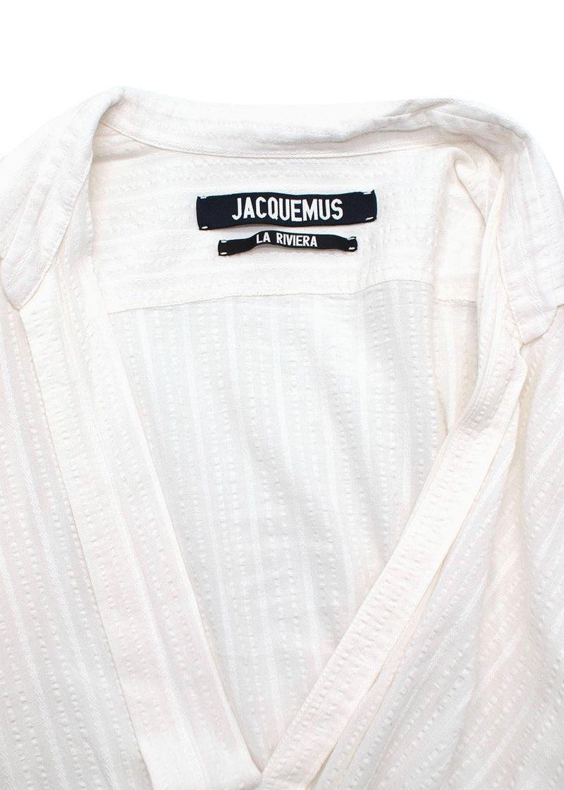 Jacquemus White 'La Riviera'  Textured Mini Dress