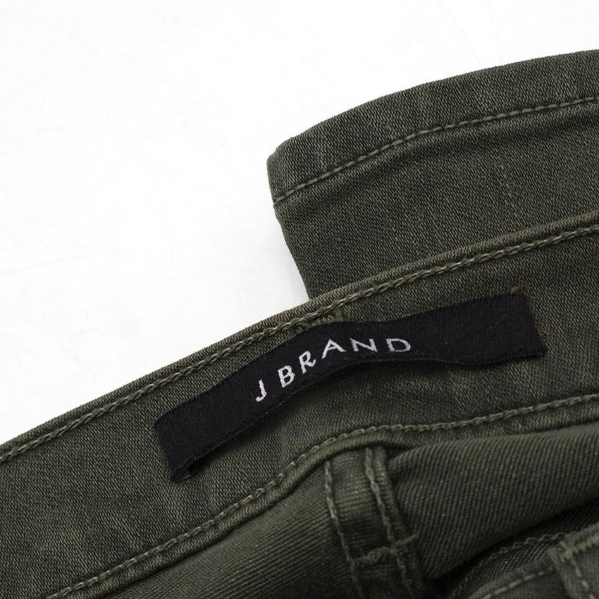 J Brand Khaki Green Roz Moto Skinny Jeans