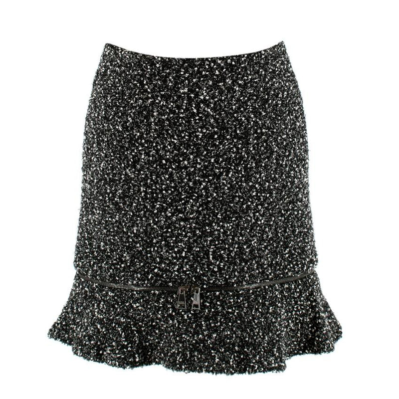 Karl Lagerfeld Boucle Tweed Effect Zip Hem Skirt