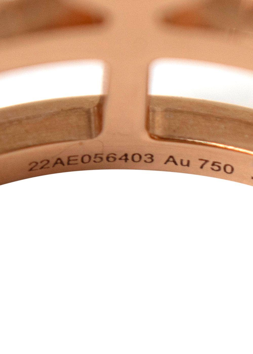 Hermes 18kt Rose Gold Chaine d'ancre Divine ring, large model
