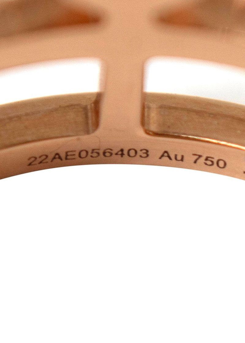 Hermes 18kt Rose Gold Chaine d'ancre Divine ring, large model