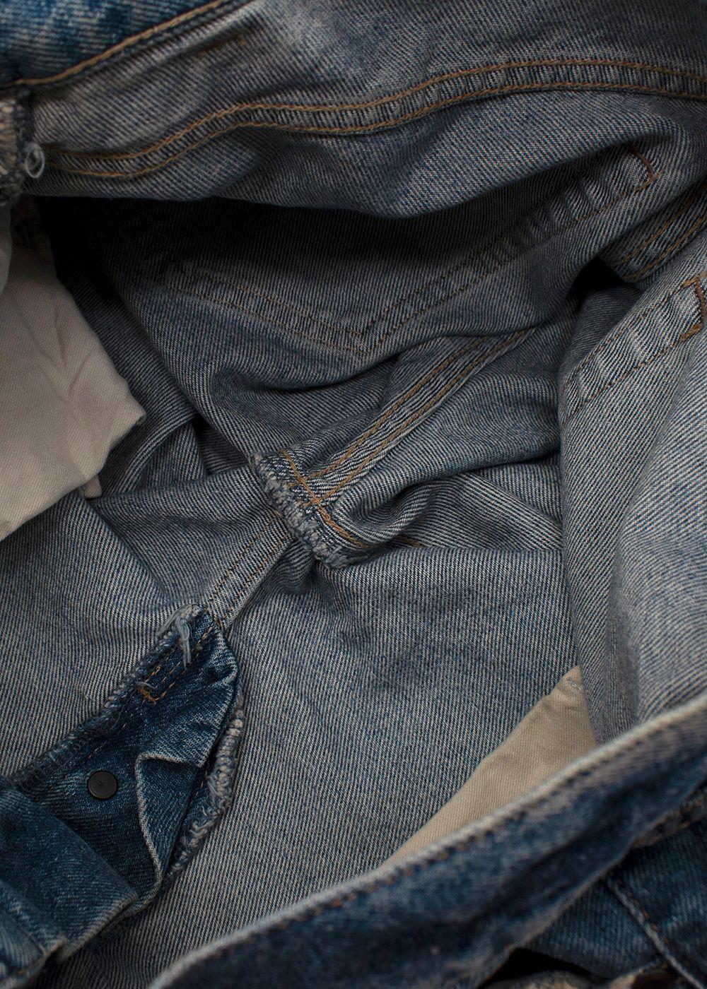Washed Distressed Denim Shorts