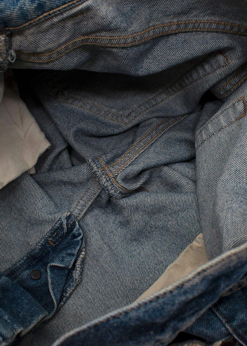 Washed Distressed Denim Shorts
