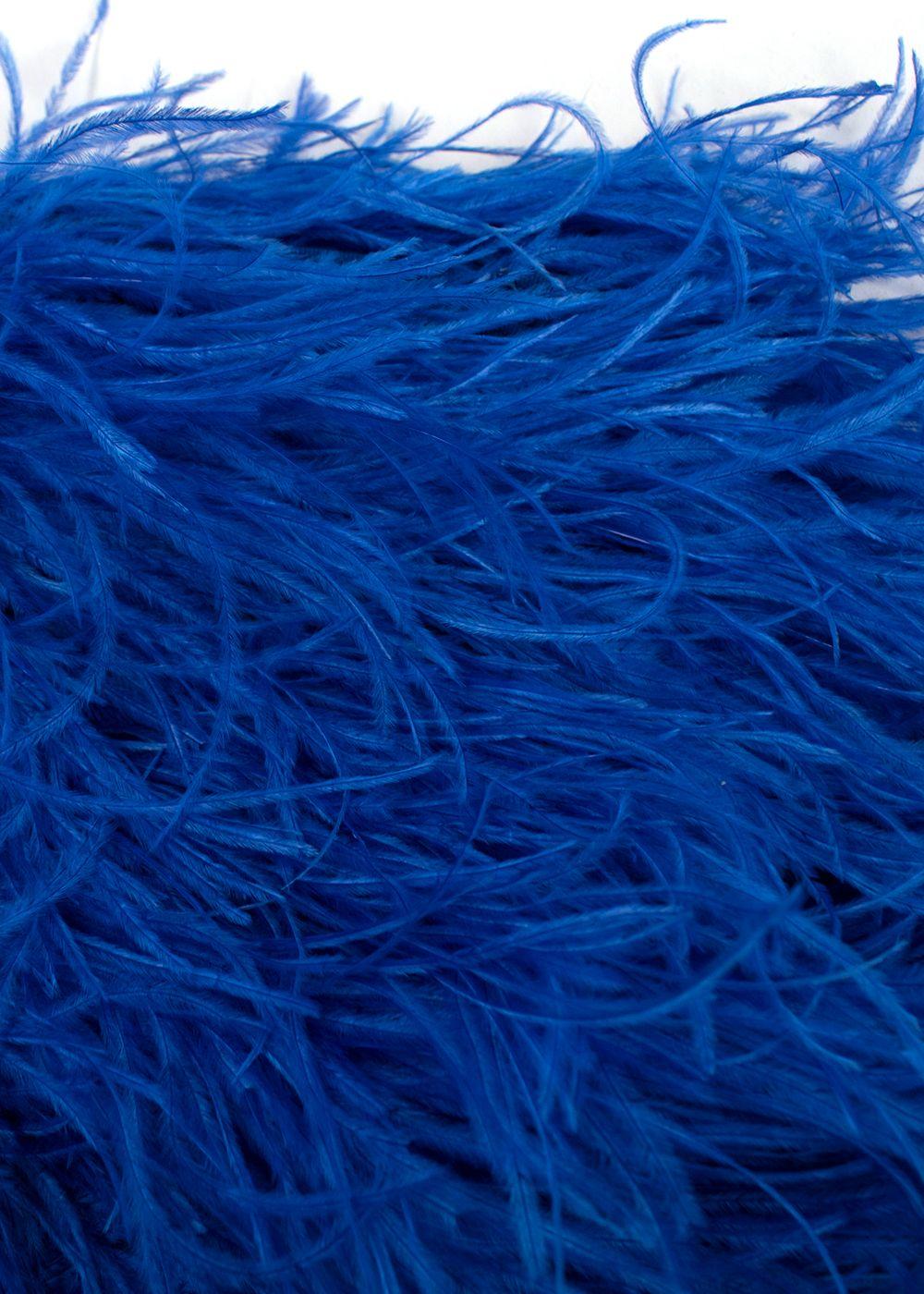 The Attico Electric Blue Feather Tube Top