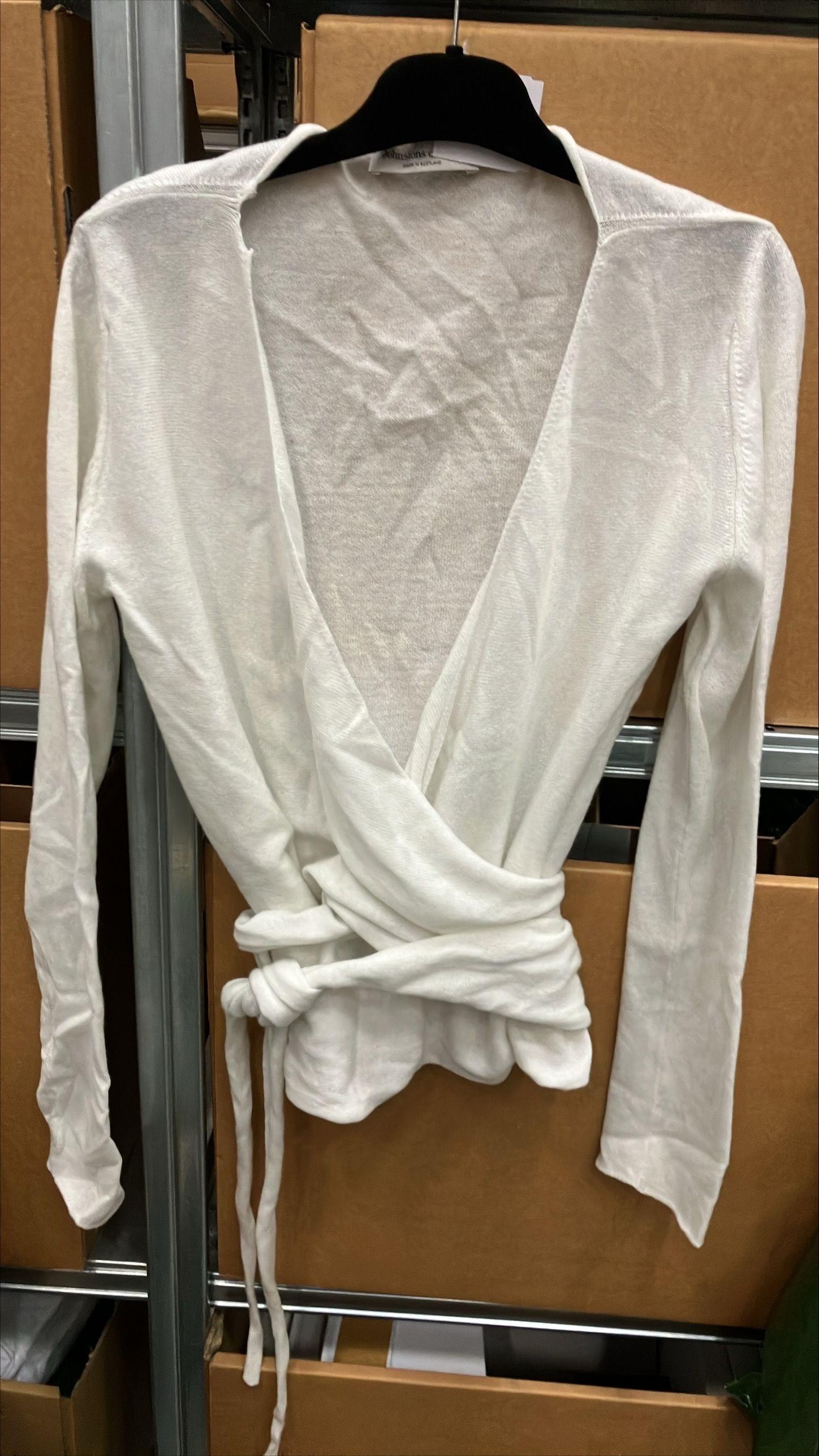 Johnstons Of Elgin White Cashmere Wrap Cardigan