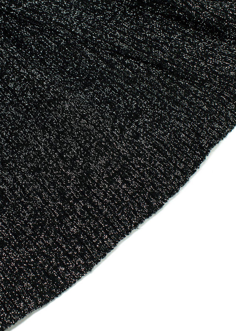 Proenza Schouler Black Metallic Ribbed Knit Midi Skirt