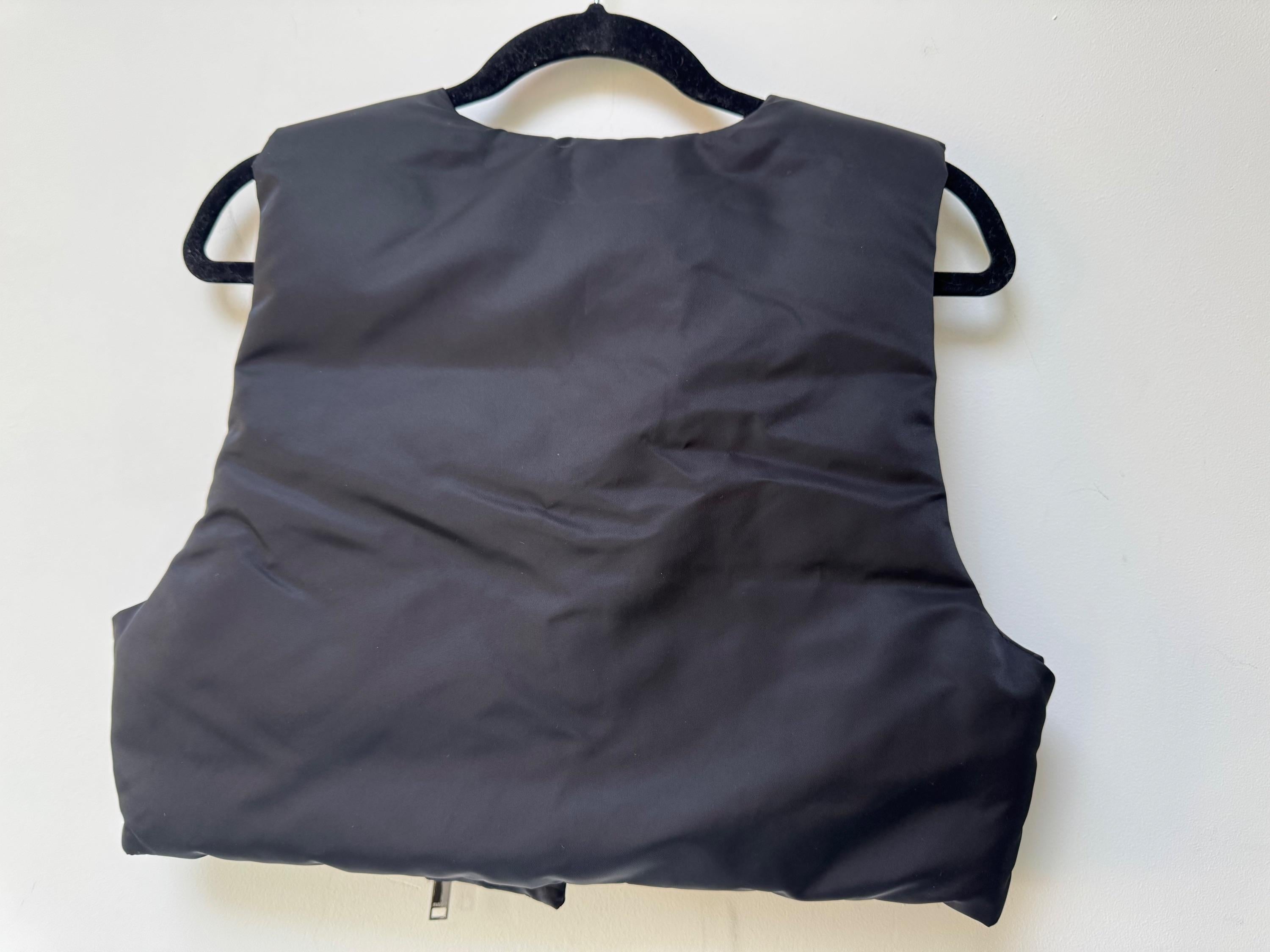 Cropped Black Zip Front Vest