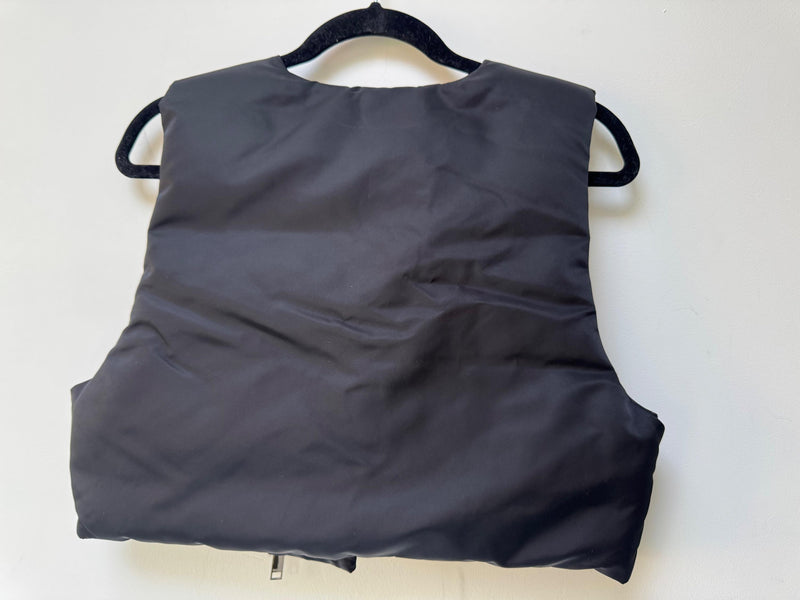 Cropped Black Zip Front Vest
