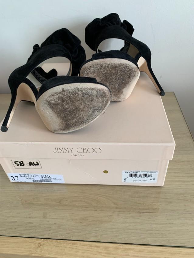 Jimmy Choo Black Katarina Ruffled Sandals