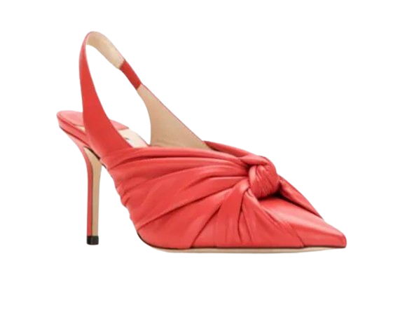 Jimmy Choo Red Leather Annabell Sling back Pumps