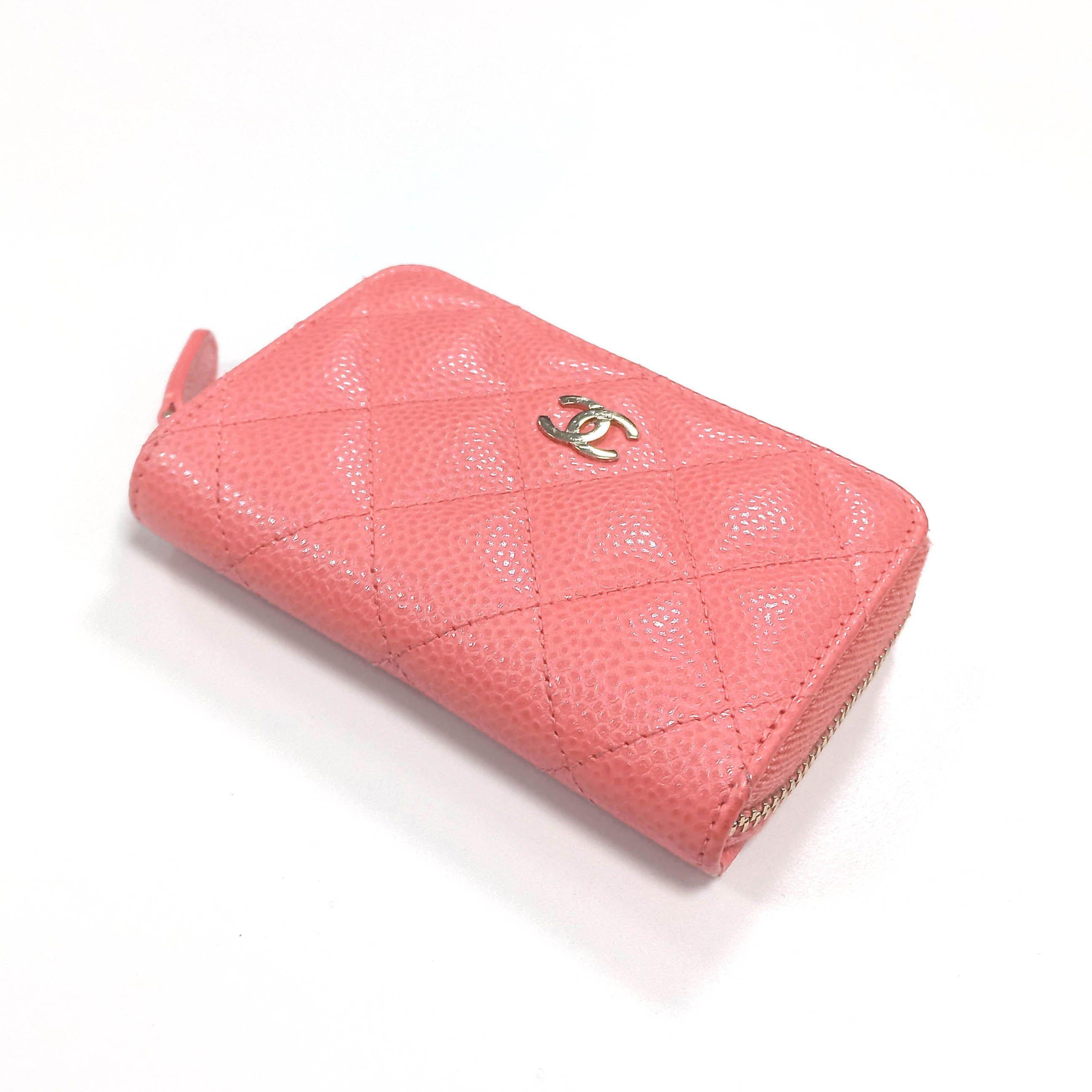 Pink Caviar Quilted Zipped Wallet