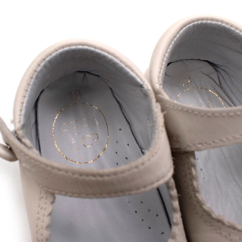 Pepa & Co Ivory Mary Jane Leather Pram Shoes
