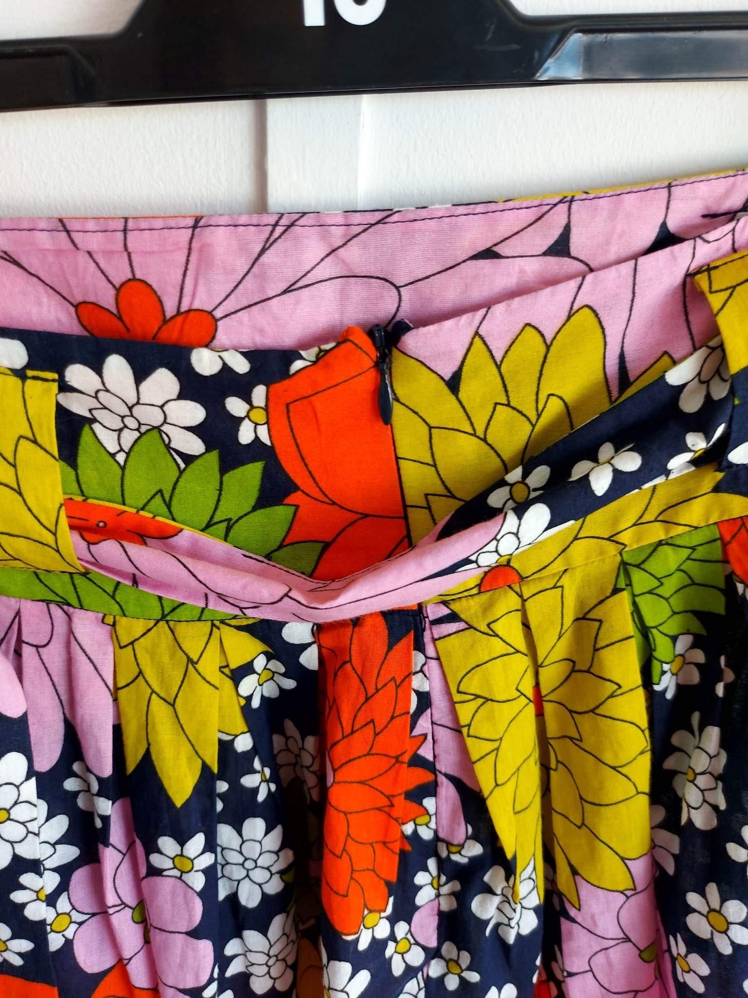 Multicoloured Floral Print Mini Skirt