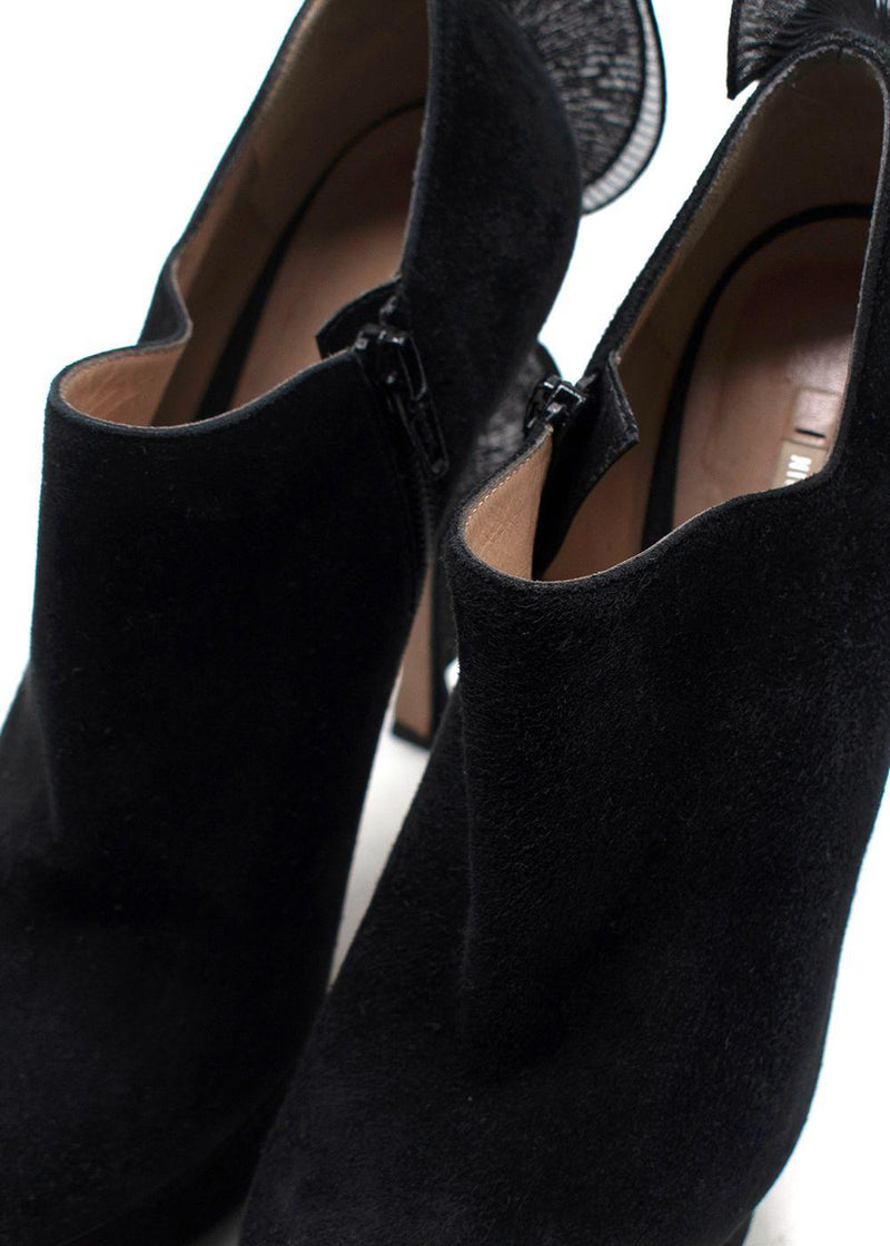 Nicholas Kirkwood black suede platform ankle boot