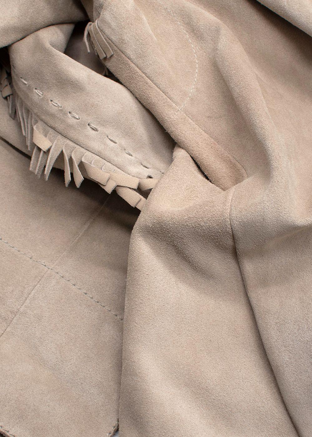 Vintage YSL Beige Suede Fringe Jacket