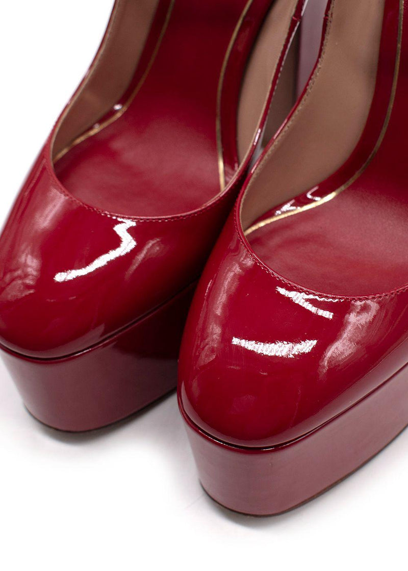 Valentino Ruby Leather Platform Pumps