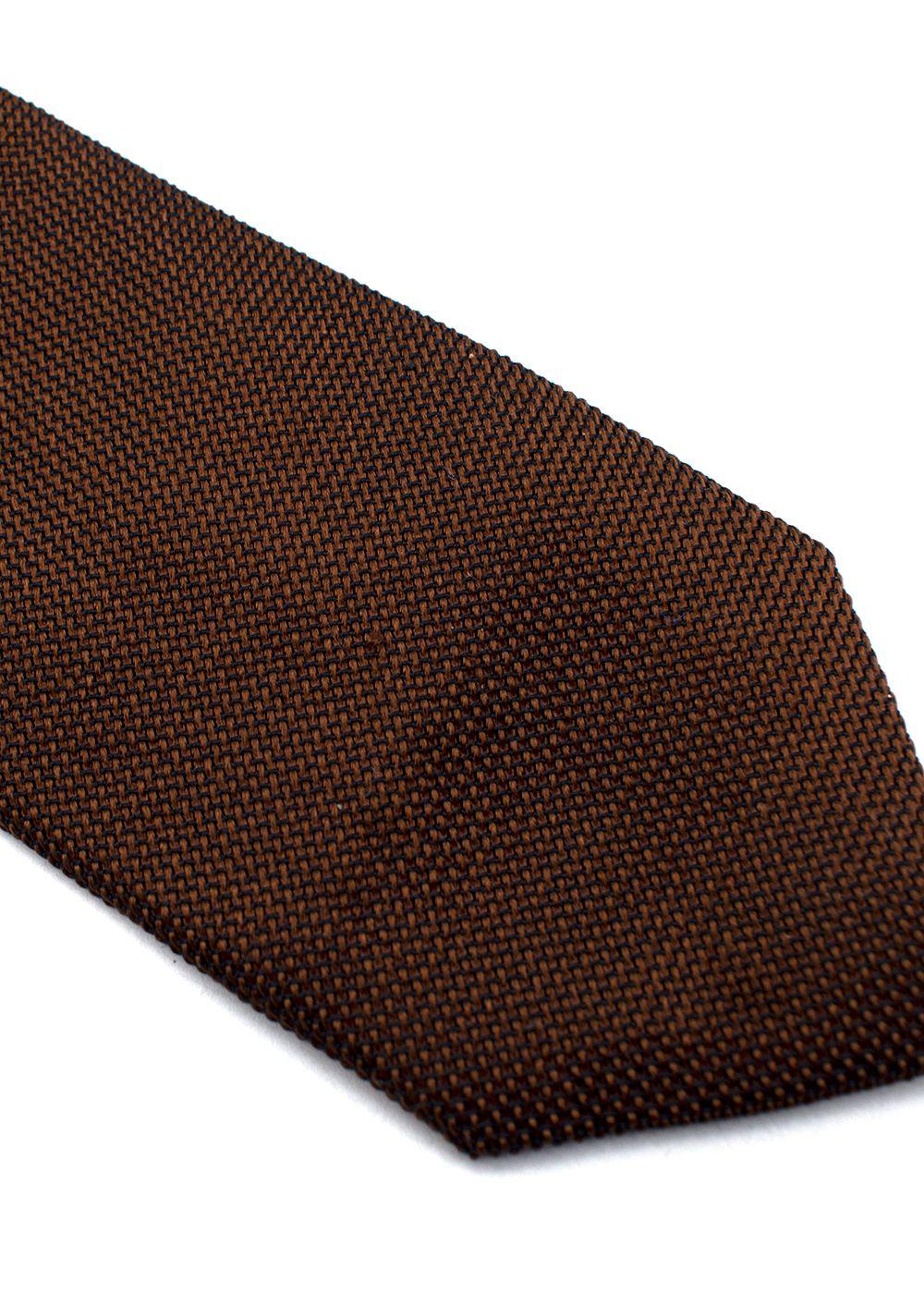 Brown Woven Silk Tie