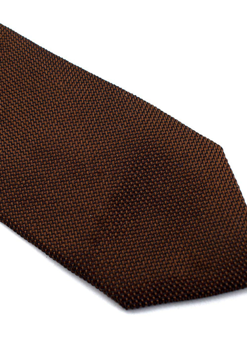 Brown Woven Silk Tie