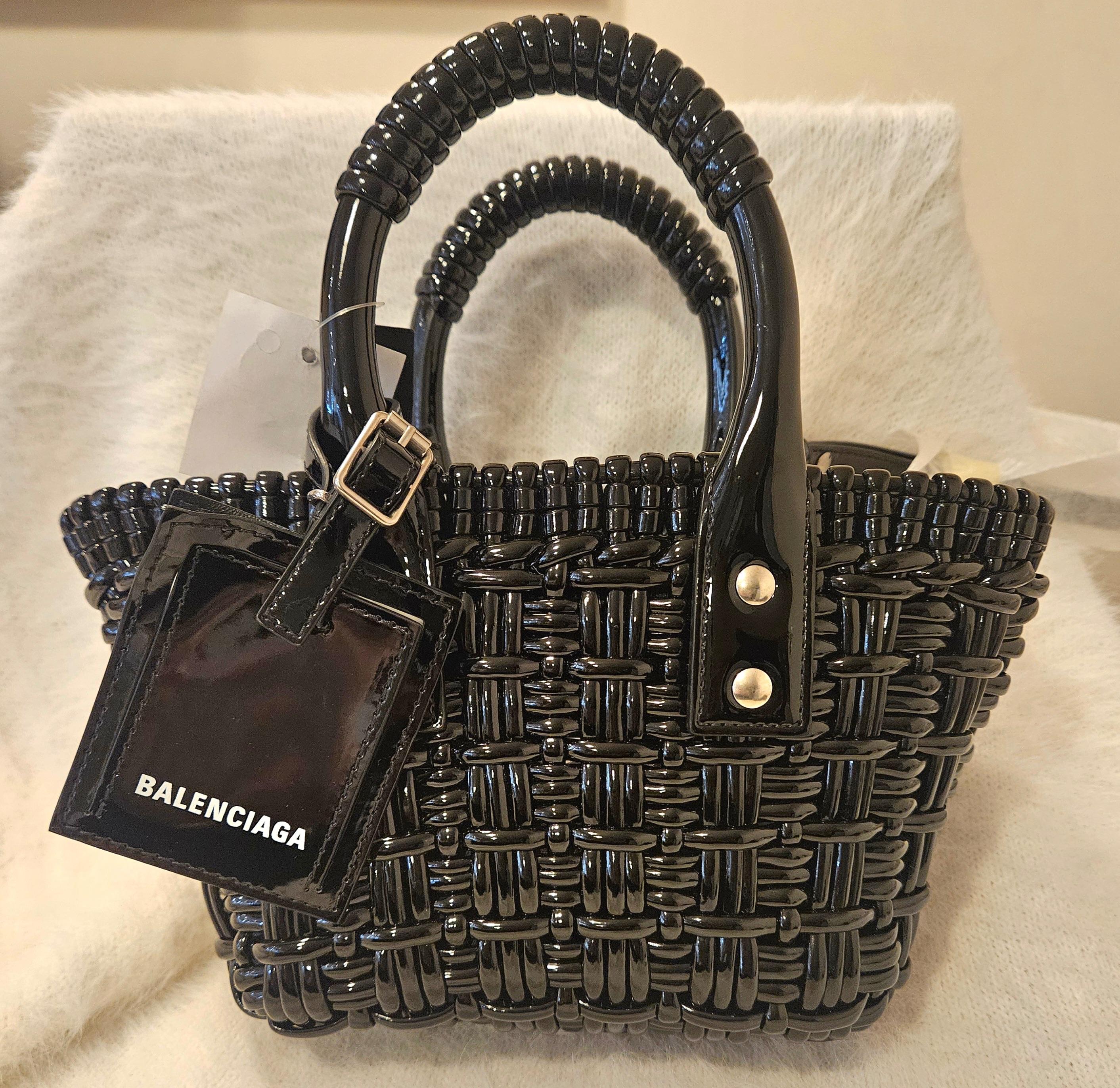 Balenciaga Black High Shine Mini Tote