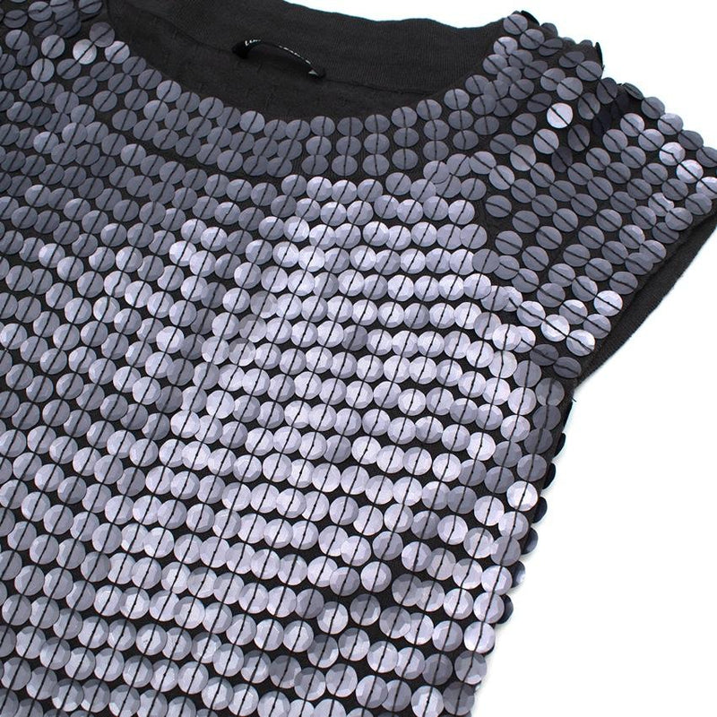 Luisa Cerano Blue-Grey Sequin Dress