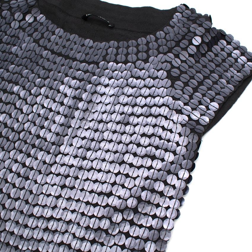 Luisa Cerano Blue-Grey Sequin Dress