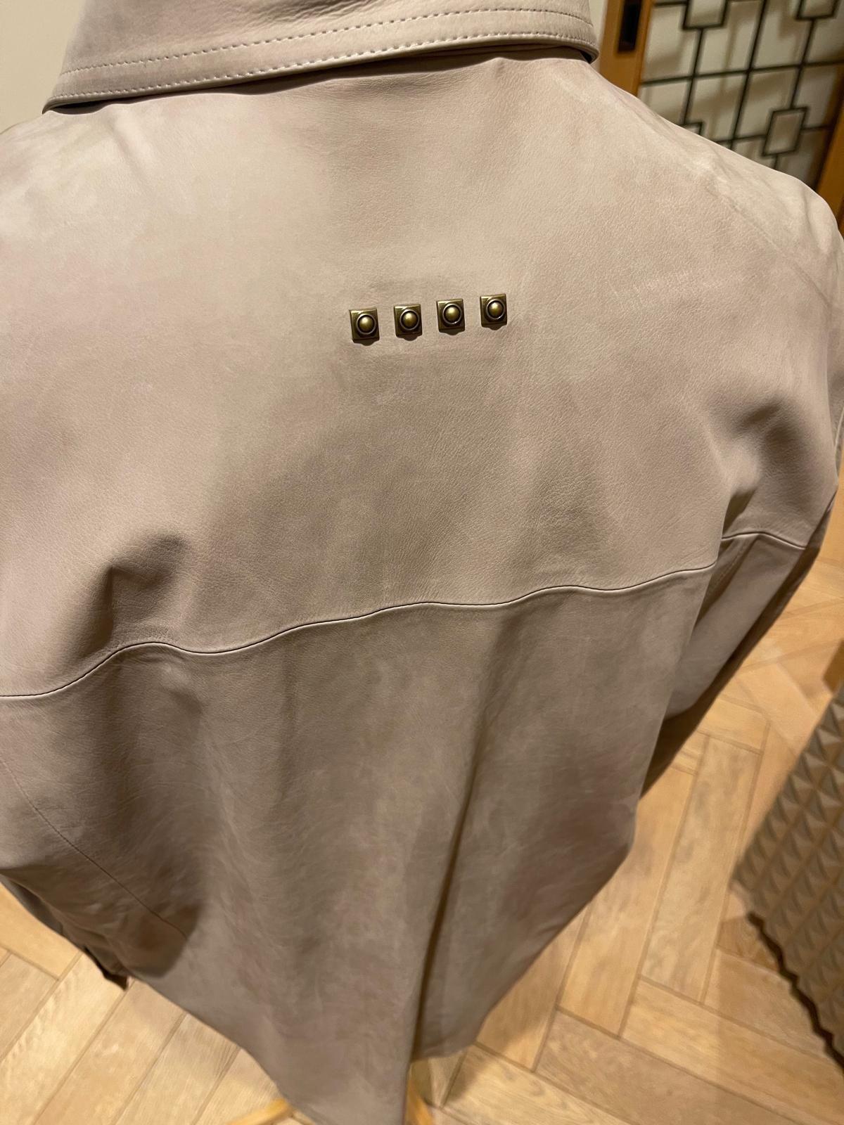 Beige Leather Over-Shirt / Jacket