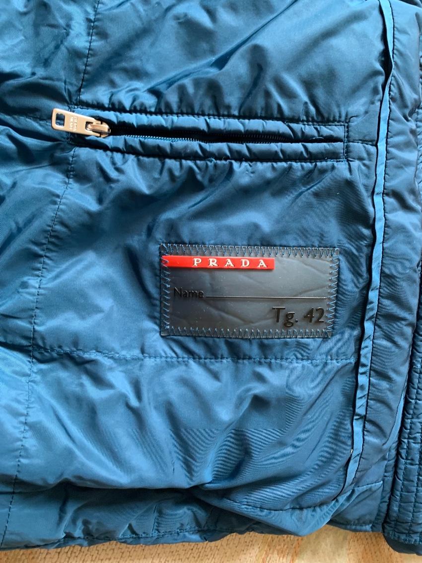 Prada Teal Goose Down Hooded Puffer