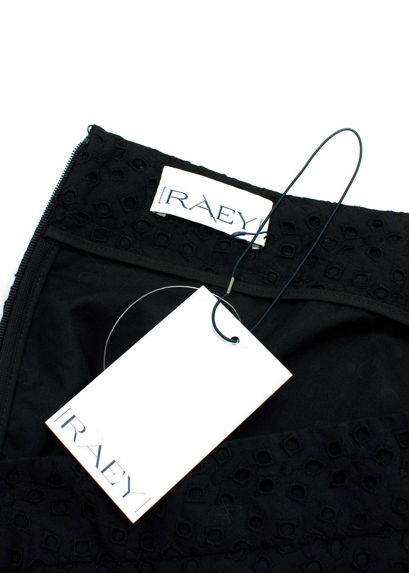 RAEY Black Broidery Anglaise Midi Skirt