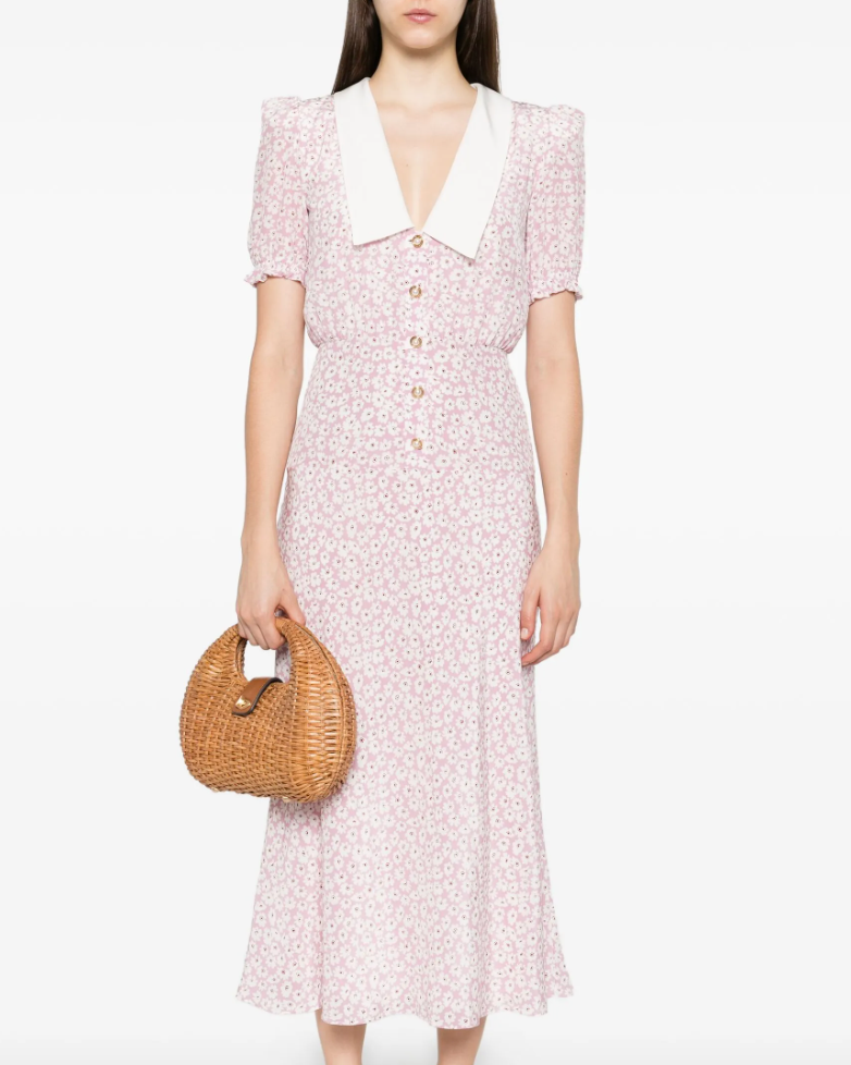 Alessandra Rich Floral Print Midi Dress