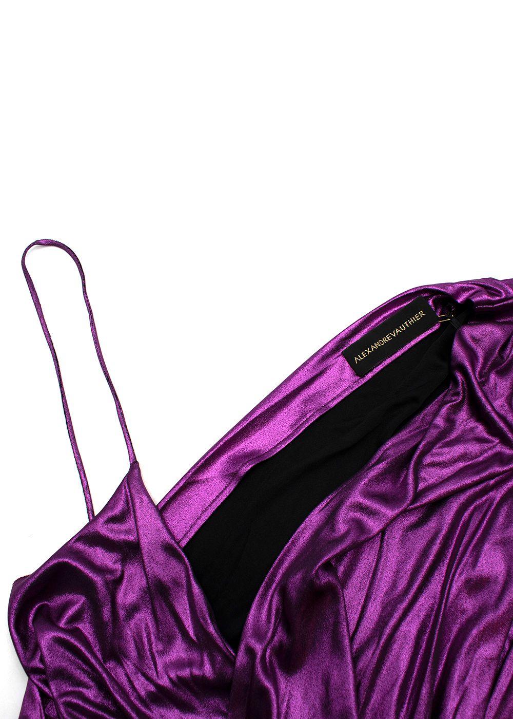 Alexandre Vauthier Metallic Fuchsia Draped Asymmetric Dress