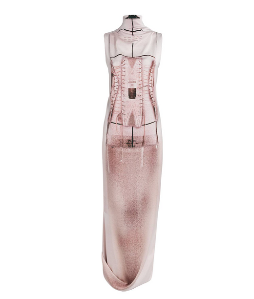 Jean Paul Gaultier Maxi Bustier-Print Dress