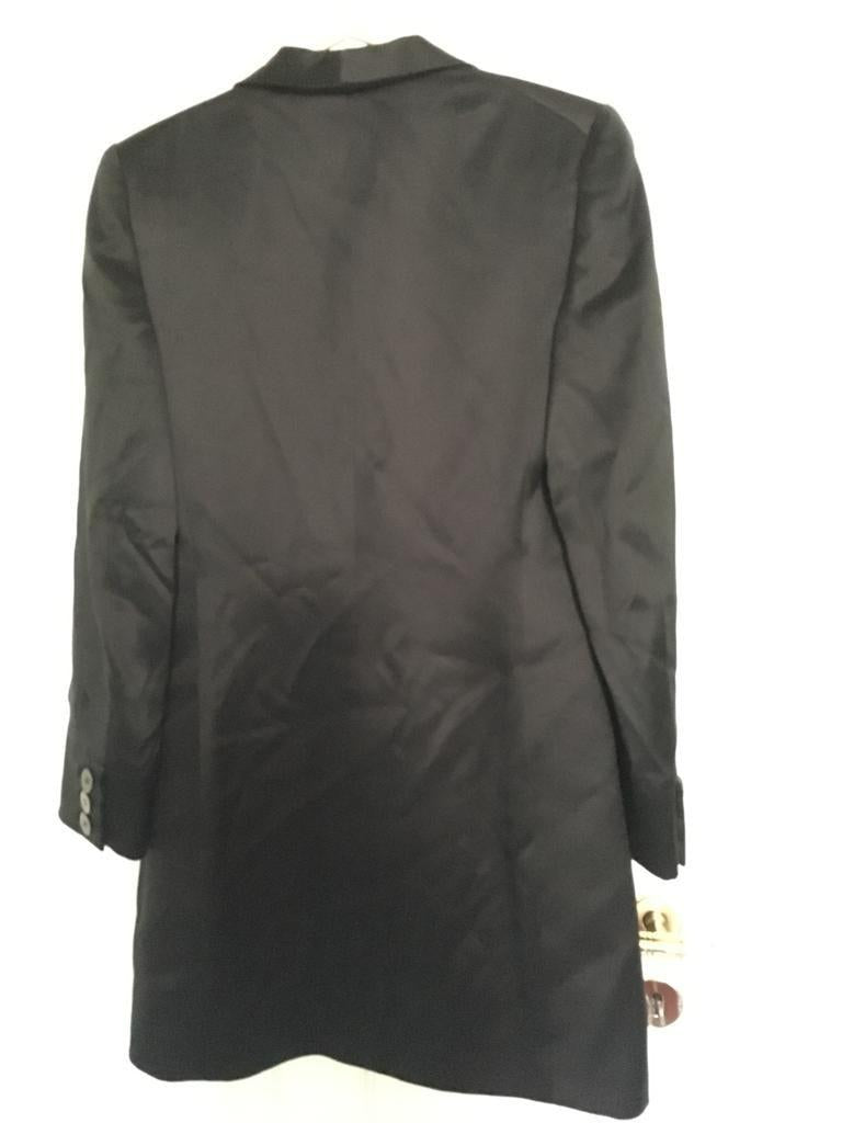 Black silk longline tuxedo jacket