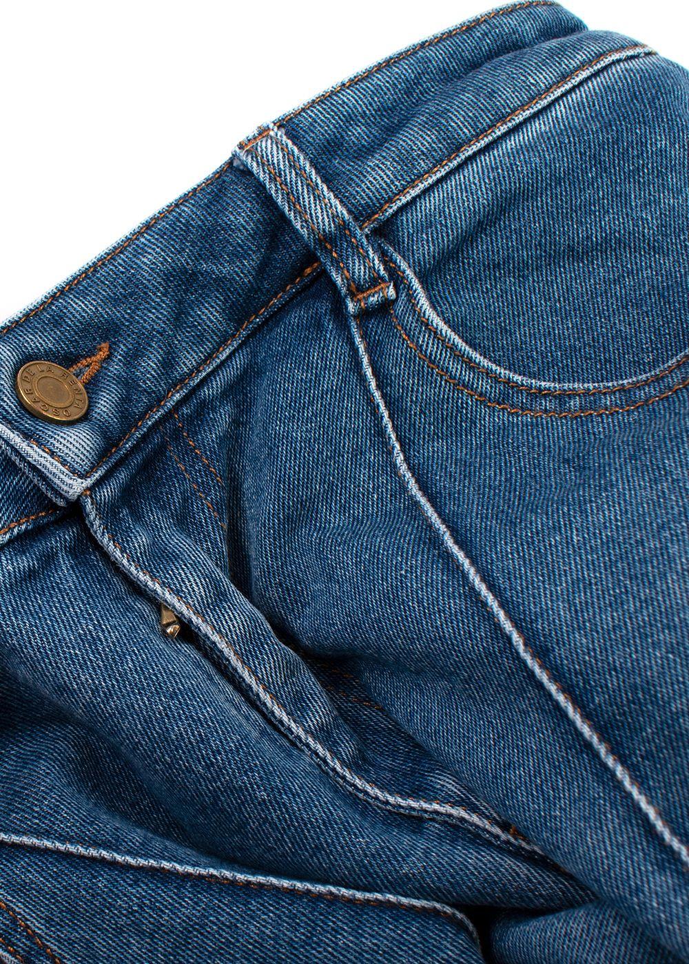 Oscar de la Renta Blue Wide-Leg Jeans