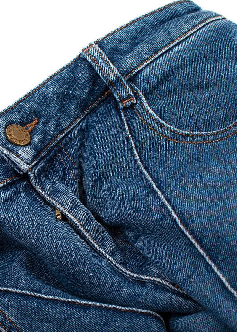 Oscar de la Renta Blue Wide-Leg Jeans
