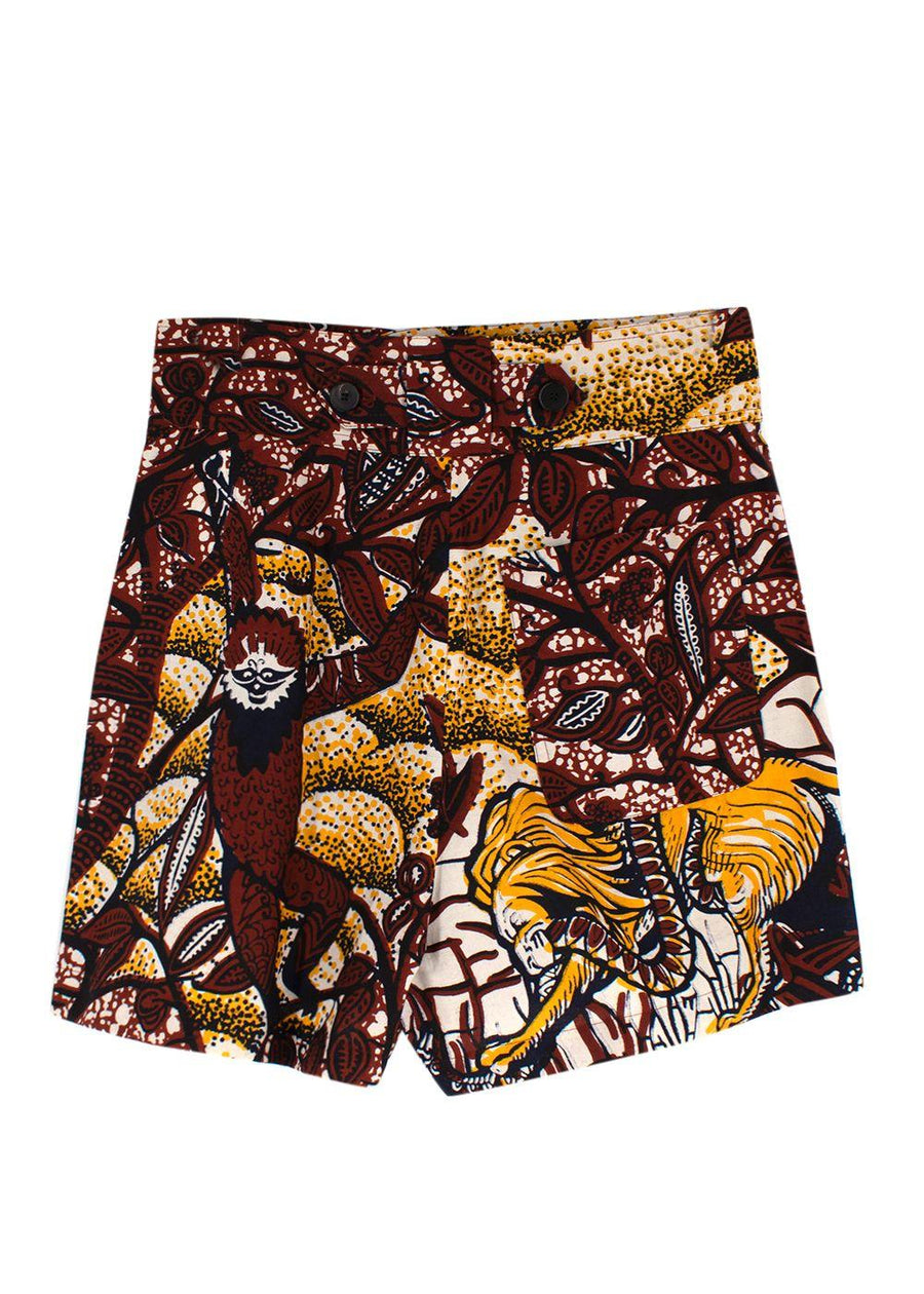Dior Burgundy and Yellow Aztec Pocket Shorts