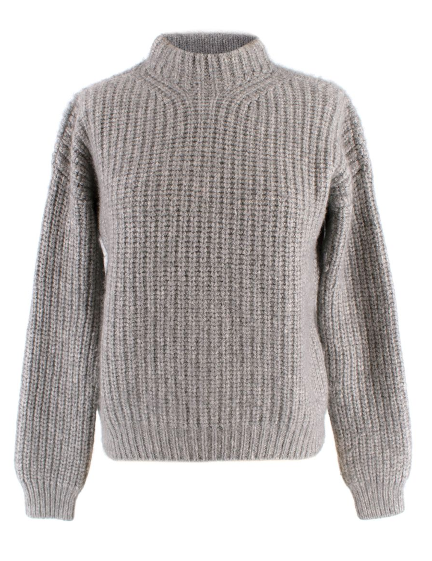 Giorgio Armani Grey Cashmere & Silk Mock-neck Jumper