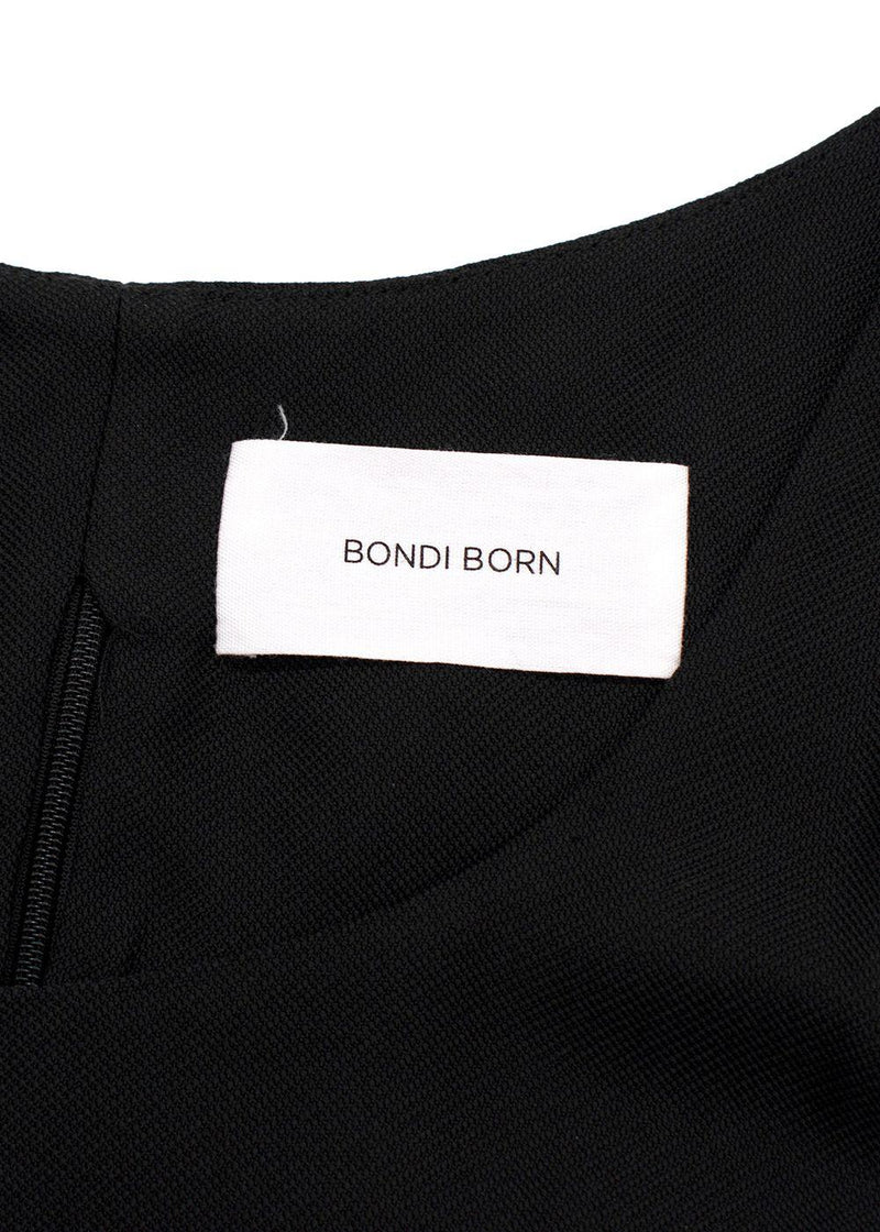 Bondi Born Black Tenerife Knotted Cutout Gauze Midi Dress