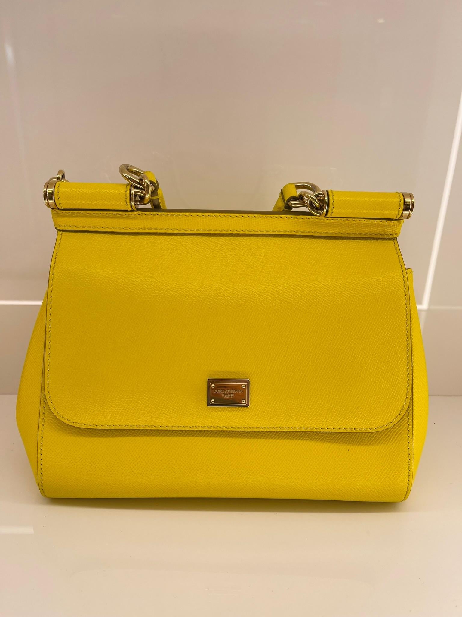 Yellow leather Sicily bag