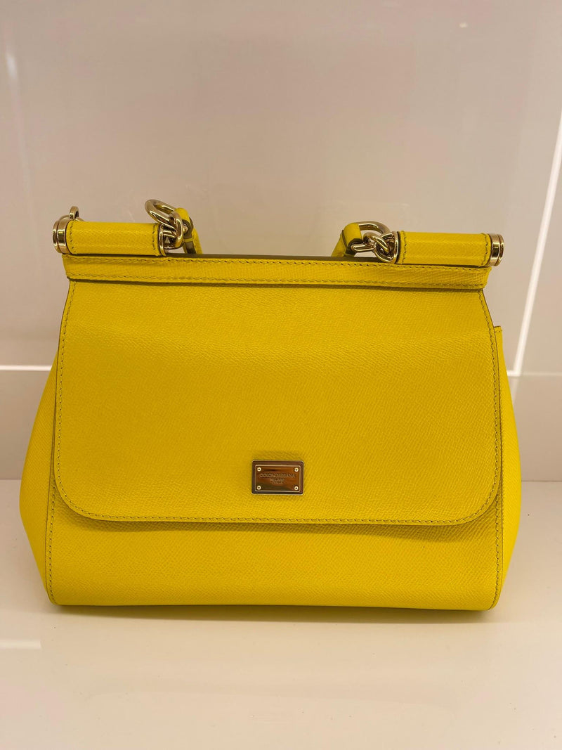 Yellow leather Sicily bag