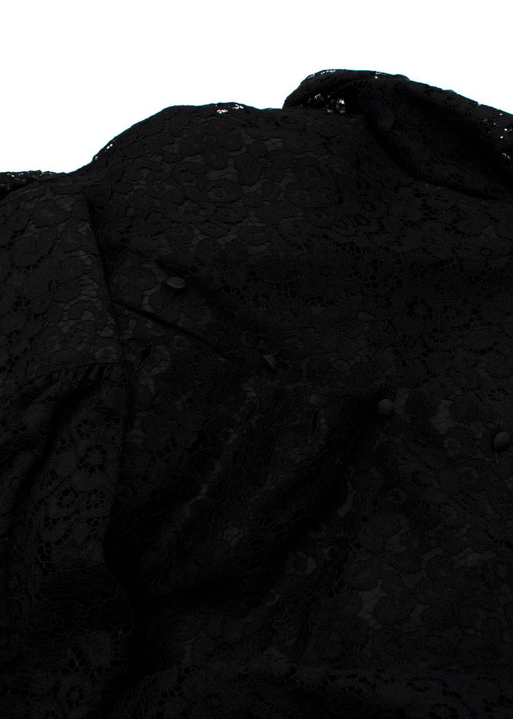 Alessandra Rich Black Lace Bow Mini Dress