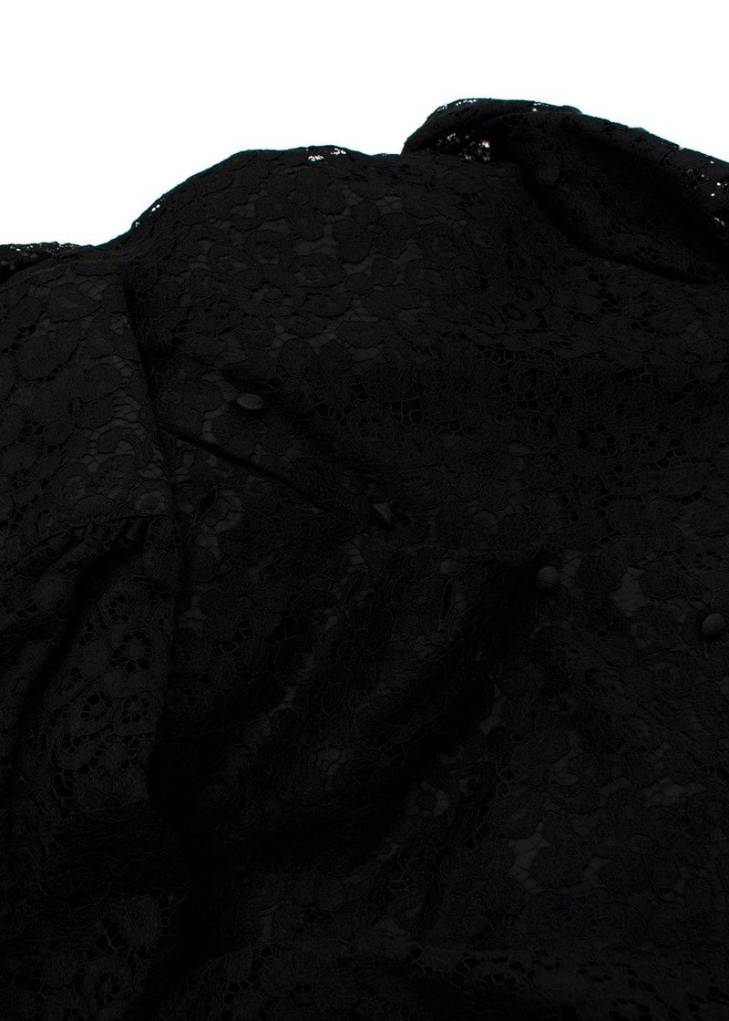 Alessandra Rich Black Lace Bow Mini Dress